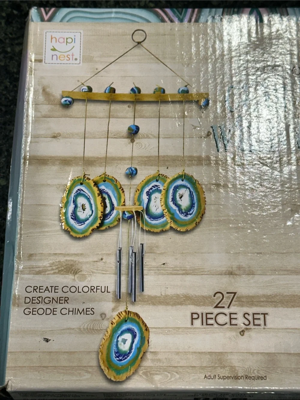 Hapi Nest DIY Clay Geode Wind Chimes craft Kit New set kids adult hands activity
